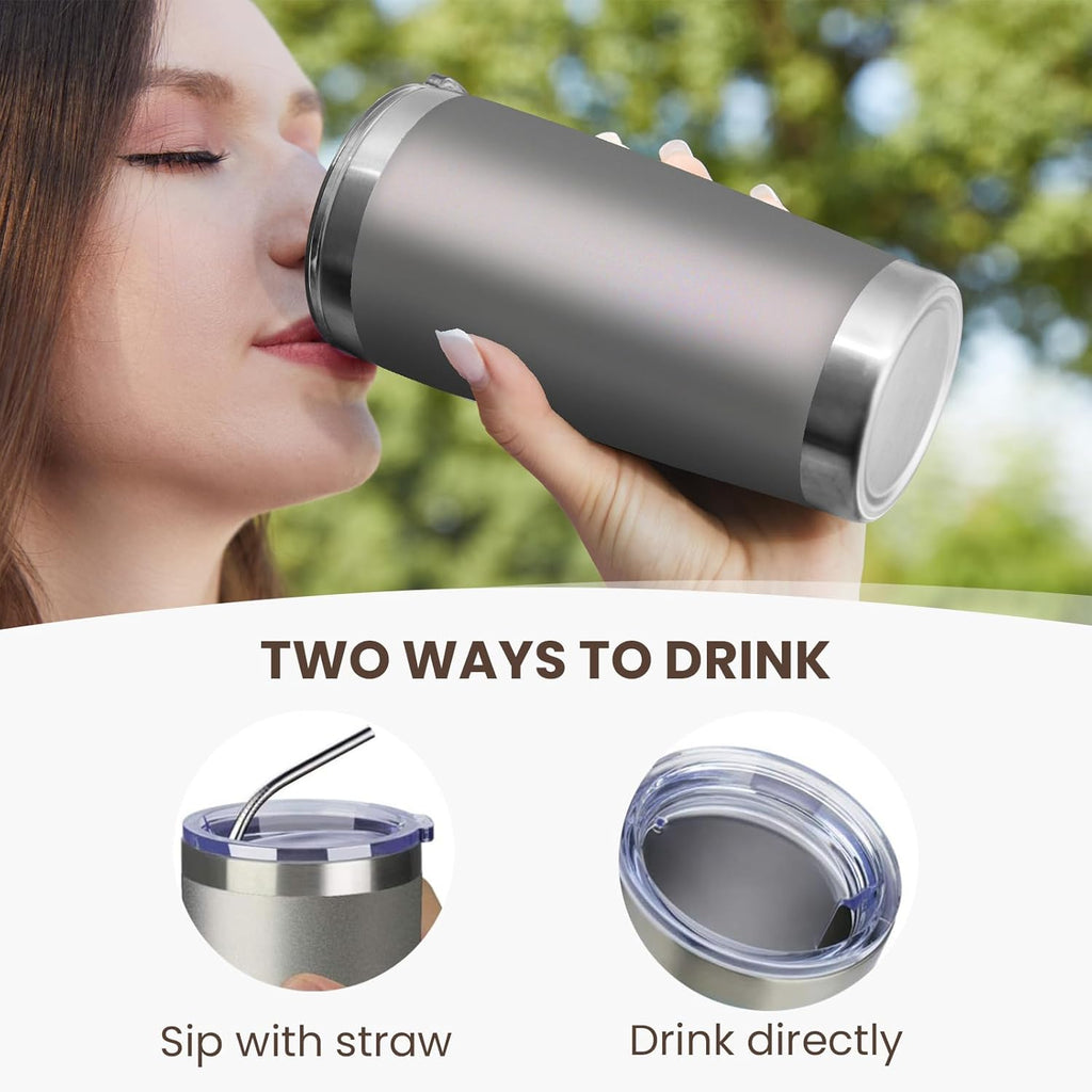 MEWAY 20oz Tumbler 4 Pack Double Wall Vacuum Insulated Travel Mug Bulk, Stainless Steel Tumblers with Lid and Straw, Durable Powder Coated Coffee Cups for Cold & Hot Drinks (Cold Gray, 4)