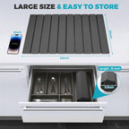 Extral Large Quick Dry Stone Drying Mat for Kitchen Counter,24"(L)x16"(W) Collapsible Eco-Friendly Absorbent Diatomaceous Earth Mat for Dishes Cups,Dish Drying Mats for Any Countertop ﻿