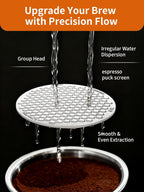 53.3mm Espresso Puck Screen, Reusable Espresso Filter Screen, 0.7 mm Thick, Espresso Distribution Tool Fits for Breville 54mm Coffee Filters, Stainless Steel Espresso Machine Accessories