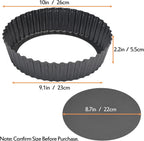 2 Pack Nonstick Tart Pan, Quiche Pan, Carbon Steel Deep-dish Pie Pan with Removable Loose Bottom (10 In)