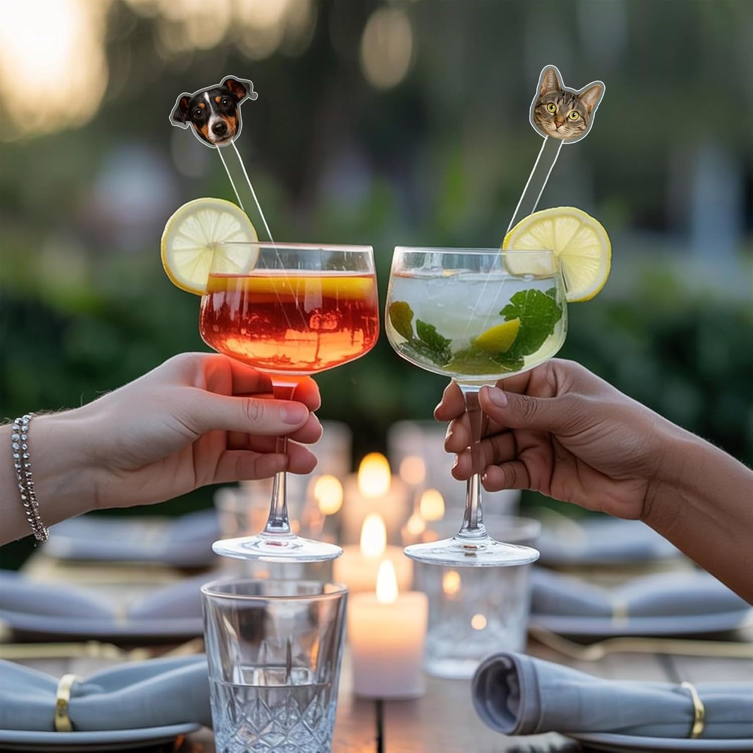 Custom Wedding Dog Stir Sticks, Personalized Pet Acrylic Cocktail Stirrers, Unique Wedding Drink Sticks, Reusable Acrylic Stirrers, Wedding Favors and Decorations Style 3