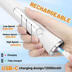 TonJin Milk Frother USB C Rechargeable New Upgraded Handheld Frother Wand with 2 304 Stainless Whisks 1 Stand, 3 Speeds Electric Coffee Whisk Frother for Lattes, Cappuccino, Egg, Matcha, White