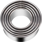 5 Pieces Biscuit Cookie Cutters Set,Stainless Steel Circle Round Cookie Biscuit Cutters in Graduated Sizes Shape Molds for Pastries Doughs Doughnuts