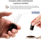 IKAPE WDT Tools, Espresso Stirrer Distribution Tool for Barista, 0.25mm 6 Needles Espresso Coffee Stirrer with Stand and Extra 6 Needles (Black)