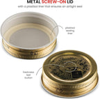 Bormioli Rocco Quattro Stagioni Glass Jars (Set of 6) - 9.25 Oz Stackable Storage Jars with Wide Mouth & Aluminum Lids - Glass Containers for Preserving, Serving, Organizing - Made in Italy