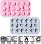 2 Pcs Flowers Silicone Chocolate Molds, 18-Cavity Different Flowers Bow Shape Molds Trays for Candy Chocolate Gummies Baking Jello Ice Cube Pudding Soap Cookie Desserts Making