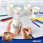 JOLLY CHEF 400 Pack 8 oz Paper Coffee Cups, White Beverages Drinking Cups for Coffee, Water Juice or Tea, Suitable for Party, Picnic, Travel, and Events
