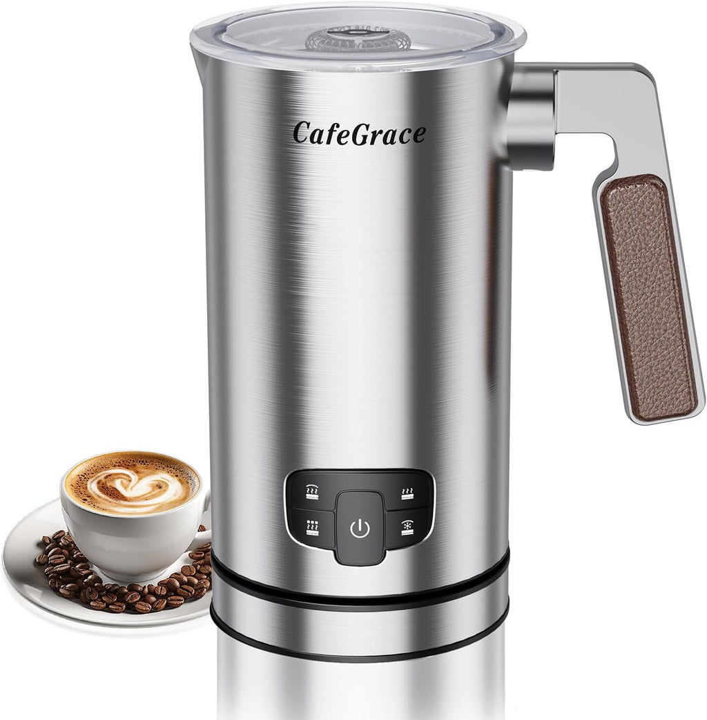 Milk Frother, 4-in-1 Milk Frother and Steamer, Automatic Hot and Cold Foam Maker and Milk Steamer for Coffee, Latte, Cappuccino, Macchiato, Hot Chocolate, Matcha