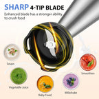 KOIOS Immersion Blender, 1000W Anti-scratch 3-in-1 Hand Blender, Upgraded 12 Speed Stainless Steel Blade Stick Blender with Turbo Mode, Whisk and Milk Frother, Non-BPA, Black