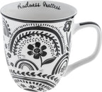 Karma Gifts 16 oz Black and White Boho Mug Rainbow - Cute Coffee and Tea Mug - Ceramic Coffee Mugs for Women and Men, 4.25" x 3.7"