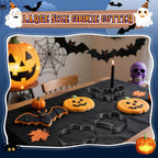 3 Pcs Large Halloween Cookie Cutters Set 7.5 Inch Extra Large Pumpkin Bat Ghost Shapes Stainless Steel Metal Giant Cookie Cutters Molds for Halloween Day Baking Party Kitchen Accessories