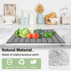 Stone Dish Drying Mat for Kitchen Counter,24"(L)×16"(W) Collapsible Fast-Drying Diatomaceous Earth Mats with Towel Sanding Tool,Versatile Stone Drying Mats for Cups Dishes Bottles