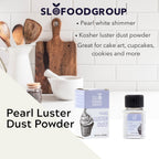 Slofoodgroup Pearl Luster Dust| Pearl White Colored Edible Glitter, 5 Gram Bottle