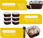 50 Pack Square Mini Cake Pans with Lids,Mini Loaf Pans with Lids,Aluminum Foil Baking Cups,Disposable Ramekins Cupcake Cups,Dessert Cups for Wedding Birthday Party Picnics,5oz (Coffee)