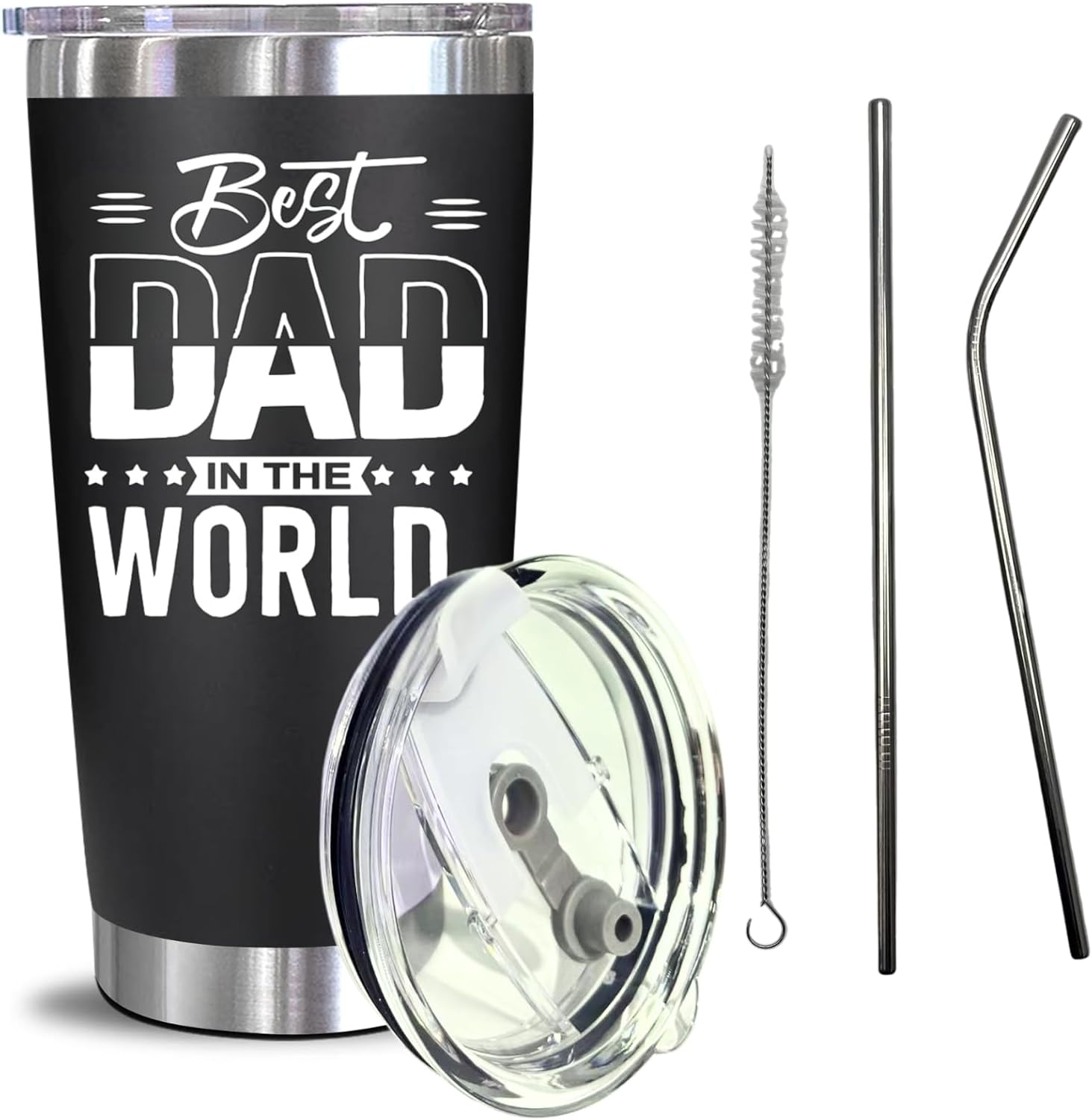 Gifts for Dad from Daughter Son Wife Kids, Christmas Gift for Men, Fathers Day Birthday Gifts for Husband Daddy Stepdad Grandpa Him Dads, Best Dad Ever Gift, 20 Oz Stainless Steel Tumbler