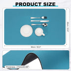 uxcell Silicone Mats for Kitchen Counter, 35.4" x 23.6" Non-Slip Countertop Protector Mat Heat Resistant Coffee Mat Waterproof Table Placemat, Navy Blue