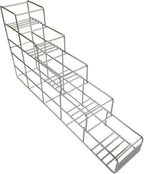 Rattleware 5 Slot Stainless Steel Syrup Bottle Rack Heavy-Duty Organizer for Coffee Bars Baristas Kitchen Storage Shelf Dispenser Holder Countertop Rack for Syrup Bottles Condiments