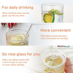 GOSCHE 20oz Glass Cups with Straws and Lids, Drinking Jar 2 Packs, Iced Coffee Cups Glass Tumblers for Water Smoothie Milkshake, Iridescent