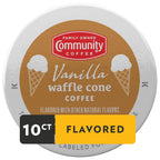 Community Coffee Vanilla Waffle Cone Ice Cream Flavored, 10 Count Coffee Pods, Compatible with Keurig 2.0 K-cup Brewers, 10 Count (Pack of 1)
