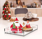 15 * 15 Acrylic Tray for Ottoman, Serving Tray with Handle, Lucite Tray Organizer for Bench, Coffee Table Countertop, Kitchen, Bathroom, Living Room, Powder Room