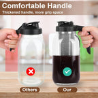 Cold Brew Coffee Maker Pitcher, 64 Oz Heavy Duty Glass Mason Jar Pitcher with V-shaped Pour Spout Handle Lid,Stainless Steel Filter for Iced Coffee,Iced tea,Fruit Drinks,lemonade - Black