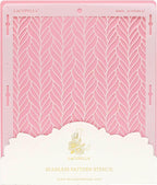 Cake Baking Stencil - Seamless Delicate Pattern for Decorating Tall Double Barrel Cake to Use with Buttercream, Royal Icing, Ganache, Paint, Airbrush (BRIDA)