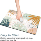 Rnivvi Coffee Mat, 16" x 24" Cute Boho Theme Coffee Bar Mats for Espresso Machine Station Accessories and Organizer, Hide Stain Rubber Backed Absorbent Dish Drying Pad for Kitchen Counter, Tropical