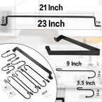 AJART Coffee Cup Holder Wall-Mounted: Hanging Coffee Mug Wall Rack - 23 Inch Coffee Cup Rack Storage Organizer