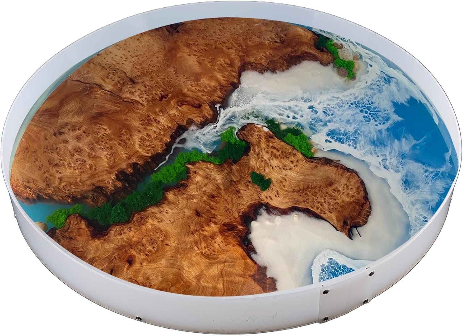 Resin Mold Large Round Deep -Kalinta 42inch Reusable Epoxy Round Molds for Resin Clock, Serving Tray Board, End Table，Floral Preservation Bouquet