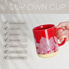 17 oz Large Coffee Mug with Handle Tea Cup Novelty Coffee Cup for Men Women Office Work.Microwave and Dishwasher Safe, Red