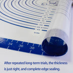 Large Silicone Pastry Mat for Rolling Dough Non Slip Non Stick Silicone Mats for Kitchen Counter 28x20"Blue