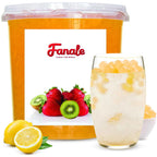 Fanale Lemon Popping Boba Pearls, Vegan, Non GMO, Gluten Free, Fat Free, Perfect for Bubble Tea, Smoothies, Ice Cream, Desserts, and Beverages.