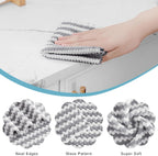 Homaxy 12 Pack Kitchen Dish Cloths, Ultra Soft and Absorbent Dish Towels, Reusable Fast Drying Microfiber Cleaning Cloth, Coral Velvet Wave Design No-lint, 10 x 10 inches, Grey