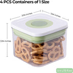 linoroso Pop Airtight Food Storage Containers with Time Recording Lids, BPA-Free Stackable Plastic Storage Containers Set of 4, Dry Cereal Container Set for Pantry Countertop Fridge Organization