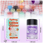 Iridescent Purple Edible Glitter - 5g Food Grade Cake Decorating Shimmering Glitter, Edible Sprinkle Luster Dust for Drinks, Chocolates, Fondant, Strawberries, Cupcakes, Candy, Cookie - Vegan