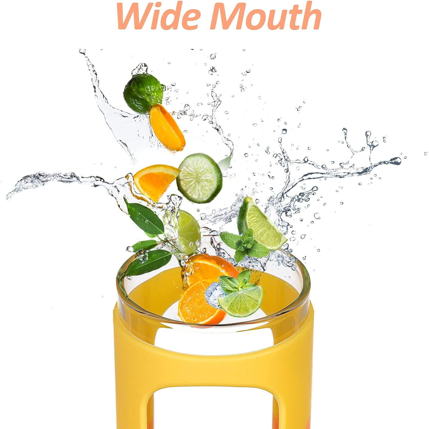 Kodrine 20oz Glass Tumbler with Straw and Lid, Iced Coffee Cups with Bamboo Lids, Glass Cups for Cold Drinks, Smoothie Cup with Silicone Sleeve for Travel, Work, BPA FREE-Green