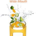 Kodrine 20oz Glass Tumbler with Straw and Lid, Iced Coffee Cups with Bamboo Lids, Glass Cups for Cold Drinks, Smoothie Cup with Silicone Sleeve for Travel, Work, BPA FREE-Blue