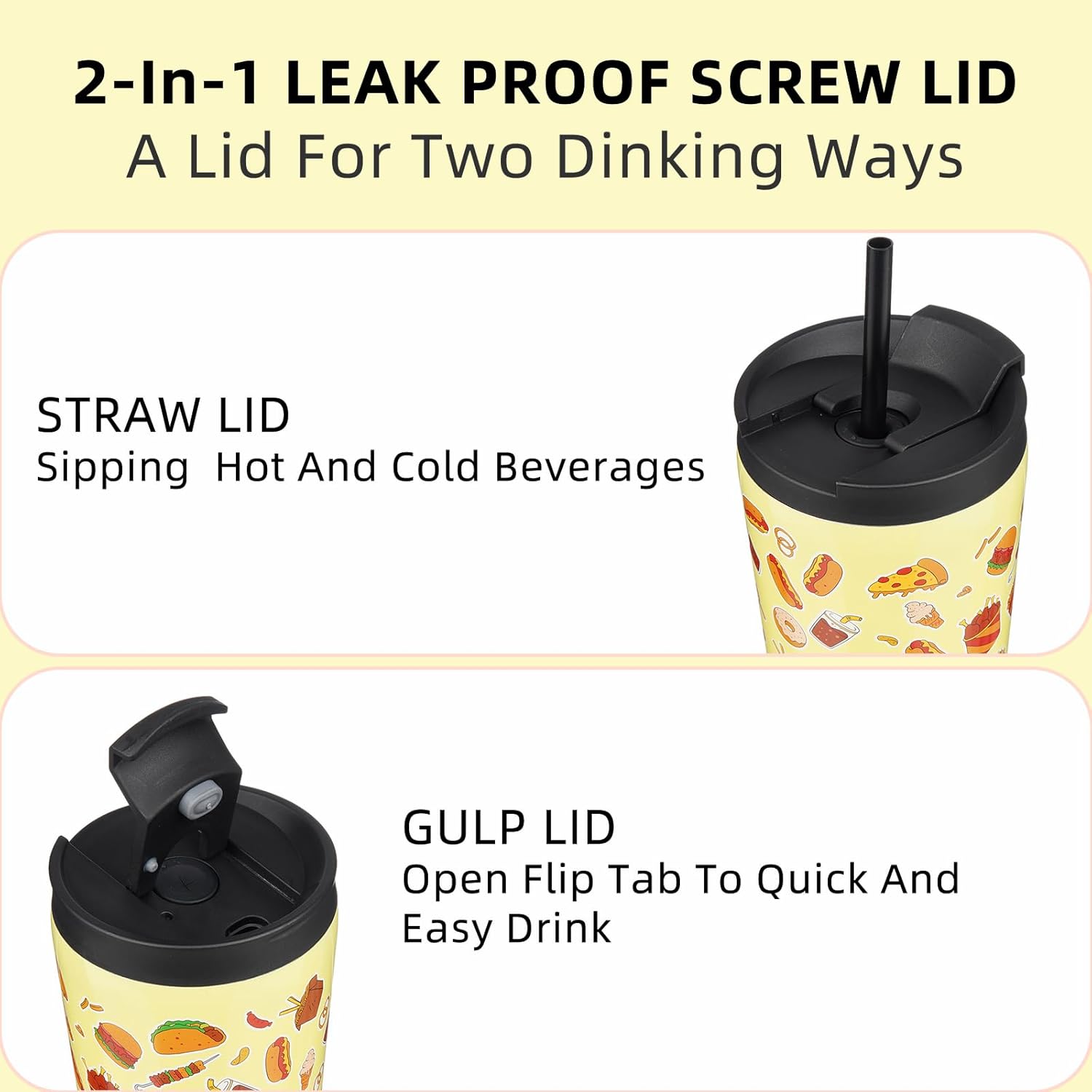 BJPKPK 30oz Tumbler With lid And Straw Stainless Steel Travel Coffee Mug Insulated Tumblers Cups,Yummy