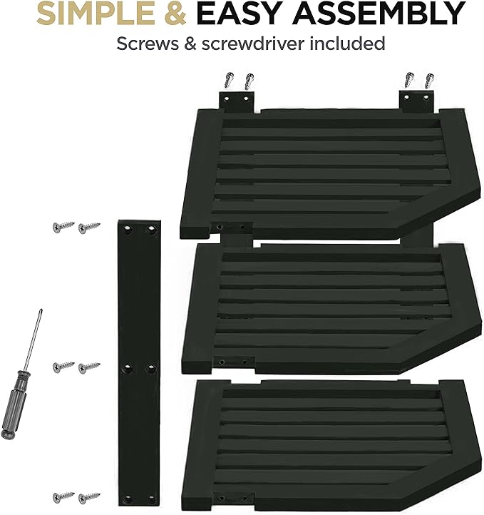 Cabinet Organizer Shelf - Bamboo Corner Rack for Kitchen Counter, Cabinet Space Saver for Plates, Dishes, Bowls, Bread Pantry, Bathroom Storage or Countertop Stand, Black