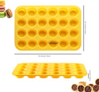 2PCS Silicone Mini Muffin Cupcake Pan, Non-Stick 24-Cavity Silicone Muffin Pans for Baking, Great for Making Muffin, Cakes, Tart, Bread, BPA Free, Dishwasher Safe (Red+Yellow)