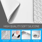 Silicone Coffee mat 24''x16'' – Non-Slip Bar Mat with Detachable Drying Layer for Espresso Machines, Countertops & Dish Racks