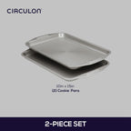 Circulon Total Bakeware Set Nonstick Cookie Baking Sheets, 2 Piece, Gray