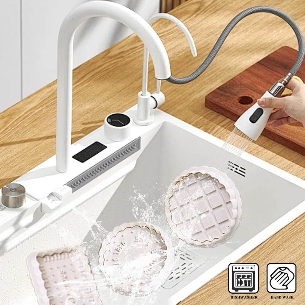 4 Pcs Cookie Press Mold, Waffle Cookie Stamp Mold, With Cute Cat Paw Shaped Plunger Stamp, Easy to Use, for Treats DIY Baking, Cake, Pastry