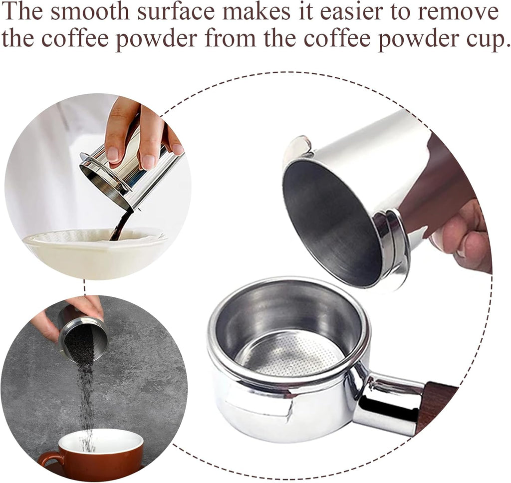 Coffee Dosing Cup, 53mm Coffee Powder Feeder Stainless Steel Espresso Dosing Cup Compatible with 54mm Portafilter