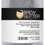 Brew Glitter - Silver (50g 1x Jar) | Edible Glitter For Drinks, Beer and Cocktail Beverages by Bakell
