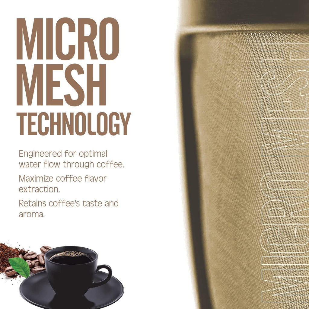 8-12 Cup Reusable Filter Basket With Closed Bottom Fits MrCoffee Coffee Maker and Brewer - Permanent Filter Replacement for Mr Coffee Gold Basket-Style Filters 1-Pack