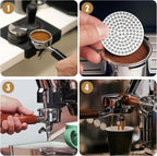 53.35mm Espresso Puck Screen, Stainless Steel Reusable Espresso Filters, 150μm, Bottomless Portafilter Filter Accessories for Espresso Portafilter Filter Basket