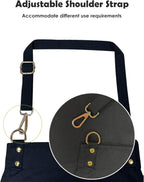 Lisianthus 2 Pack Adjustable Bib Aprons for Women with Pockets, Men's Kitchen Cooking Apron