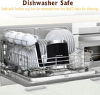 Huogary 5-in-1 Detachable Milk Frother Electric Milk Frother and Steamer Automatic Milk Foamer Frother Hot and Cold Foam Hot Chocolate Maker with Dishwasher Safe (Black)