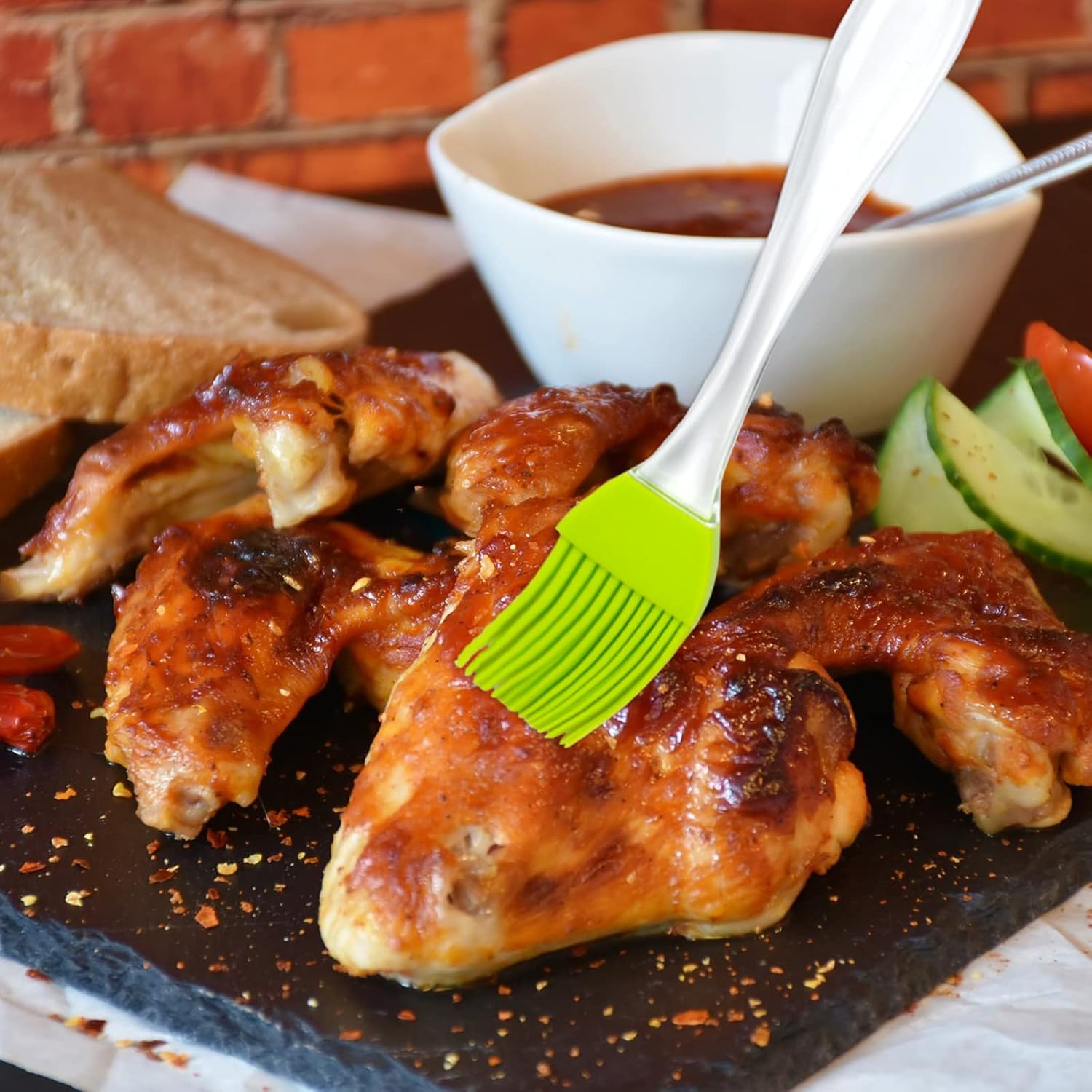 Pastry Brush, Basting Brush,Basting Brush for Cooking,Heat Resistant Silicone Brush for Kitchen BBQ Grill Barbecue Baking